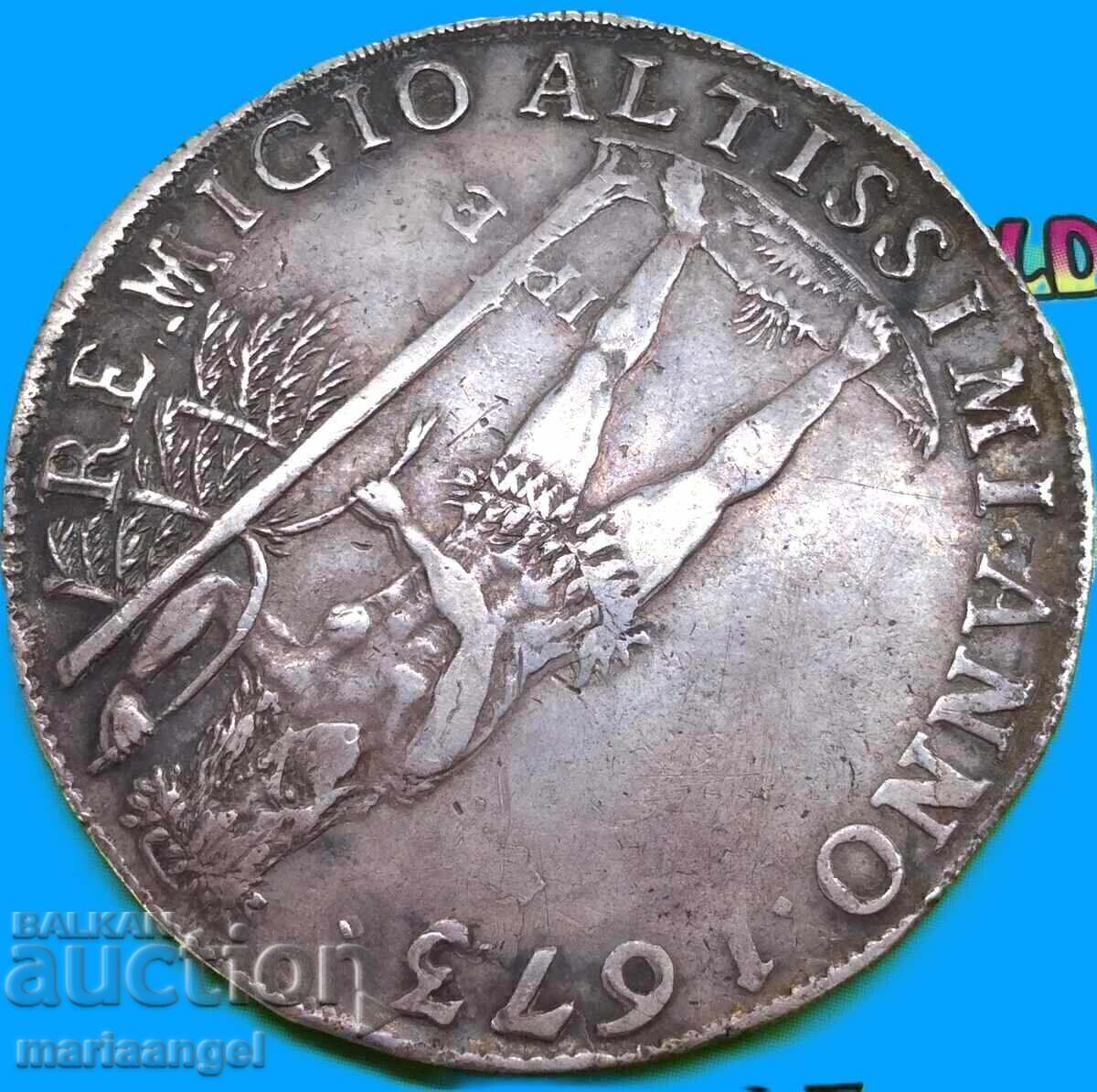 Taler 1673 Germania Braunschweig Rudolf August 28.74g Ag - 5