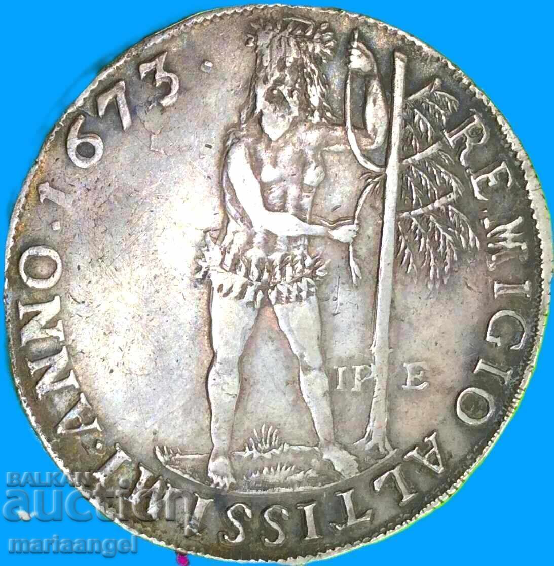 Taler 1673 Germania Braunschweig Rudolf August 28.74g Ag - 7