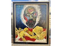 SELF-PORTRAIT KOI PAINTING TSVYATKO TSVETKOV CHERVEN BRYAG SIGNED