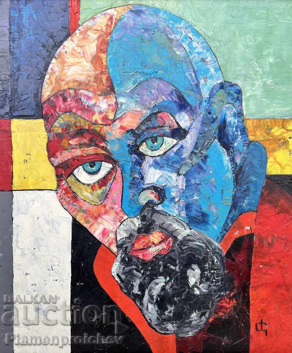 AUTOPORTRET TABLOU KOI PICTURĂ ȚVETKO ȚVETKOV CERVEN BRYAG SEMNAT - 5