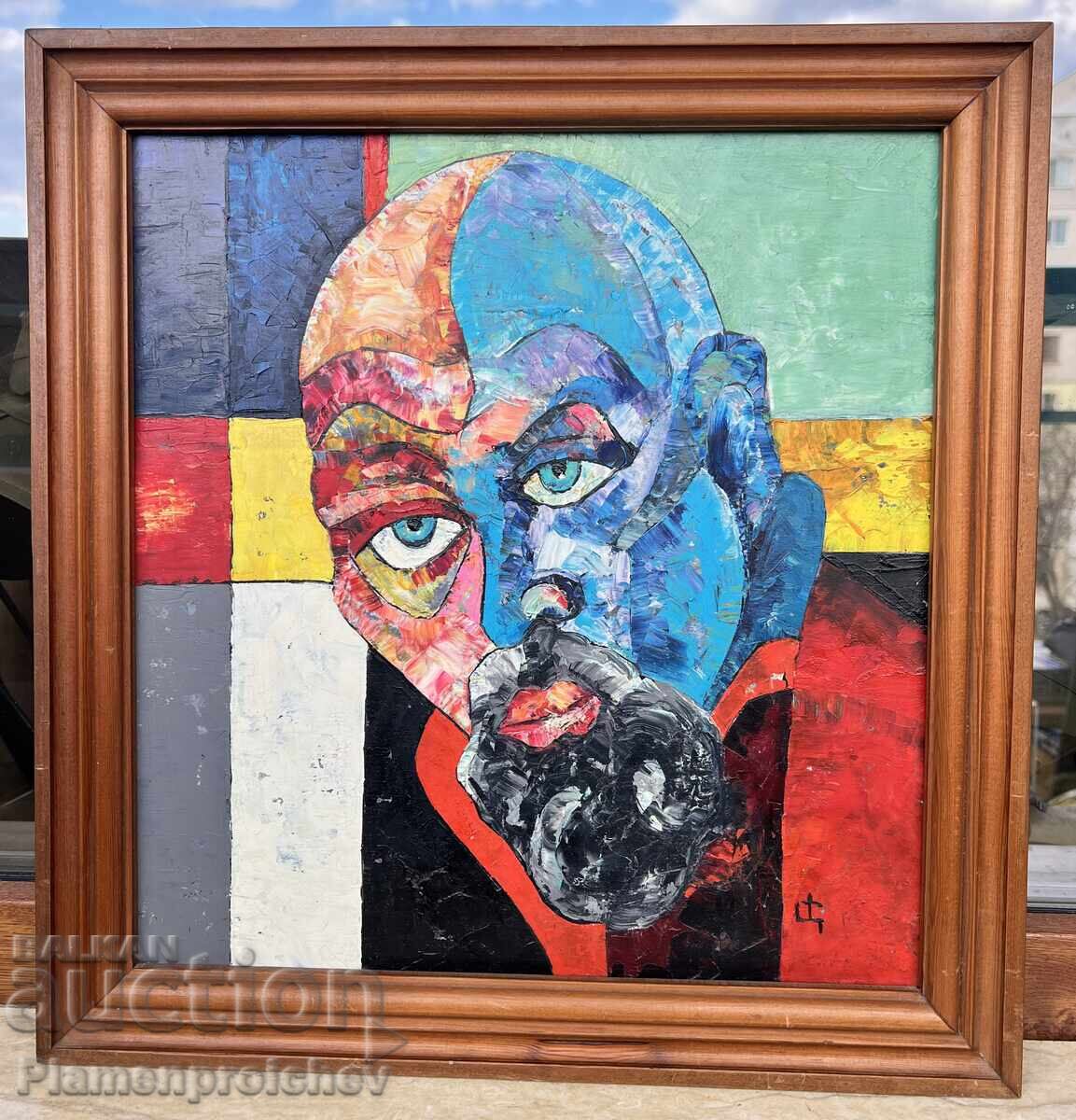 AUTOPORTRET TABLOU KOI PICTURĂ ȚVETKO ȚVETKOV CERVEN BRYAG SEMNAT