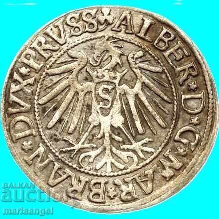 3 кройцера 1542 Грош Германия Прусия Албрехт фон Бранденбург с цена € 45.00 | 88.01 лв.