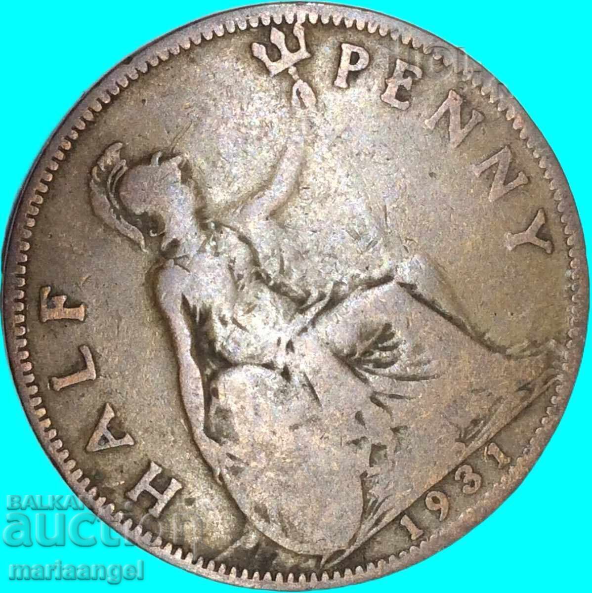 Marea Britanie 1/2 Penny 1931 George V Bronz cu preț € 1.90 | 3.72 BGN