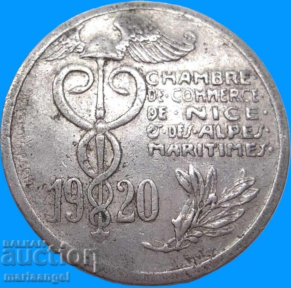 Франция 1920 10 Цента Търговска Камера - рядка Франция 1920 10 Цента Търговска Камера - рядка