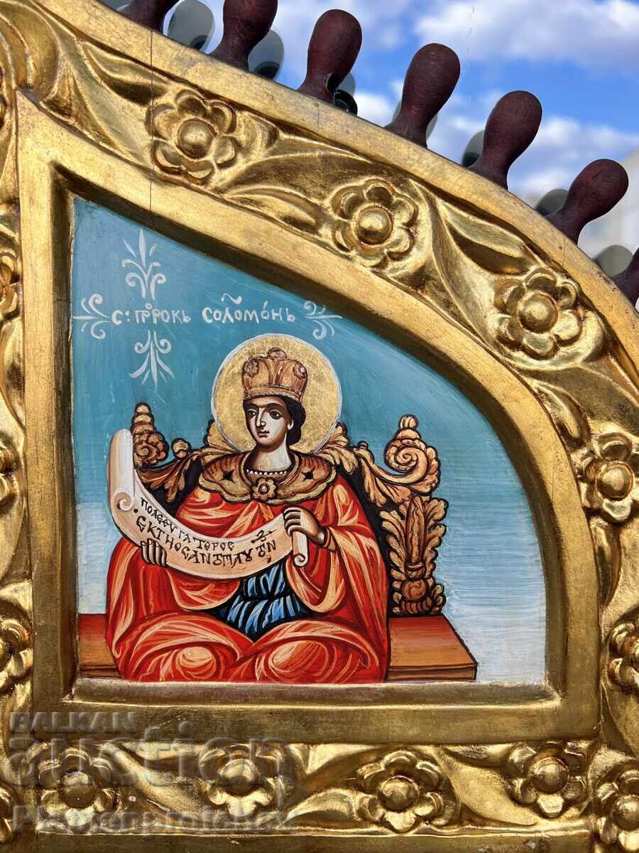 ОГРОМНА УНИКАТ ИКОНА СЪС ЗЛАТЕН ЛАВРАК МАЙСТОРСКА РАБОТА - 5