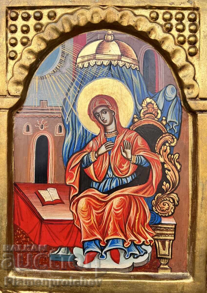 ОГРОМНА УНИКАТ ИКОНА СЪС ЗЛАТЕН ЛАВРАК МАЙСТОРСКА РАБОТА - 7