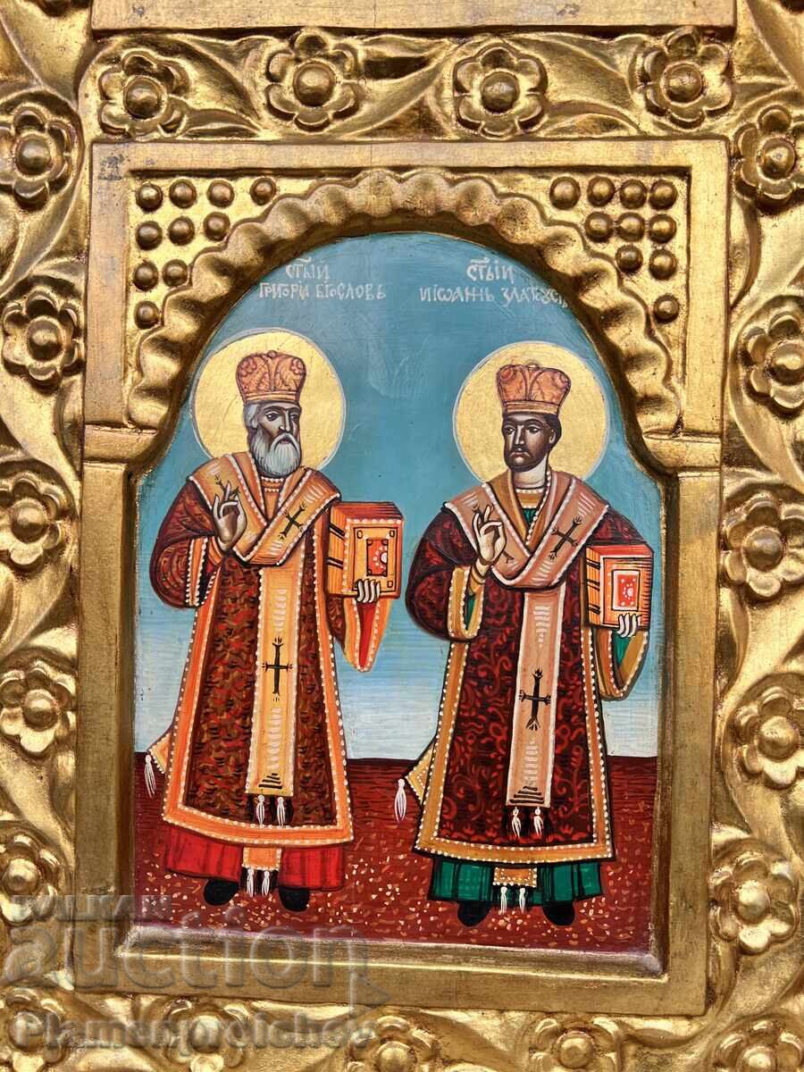 ОГРОМНА УНИКАТ ИКОНА СЪС ЗЛАТЕН ЛАВРАК МАЙСТОРСКА РАБОТА - 8