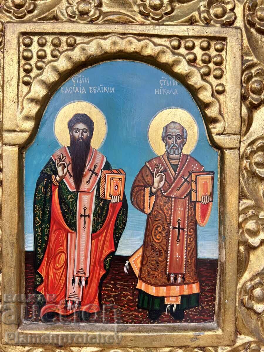 ОГРОМНА УНИКАТ ИКОНА СЪС ЗЛАТЕН ЛАВРАК МАЙСТОРСКА РАБОТА - 9