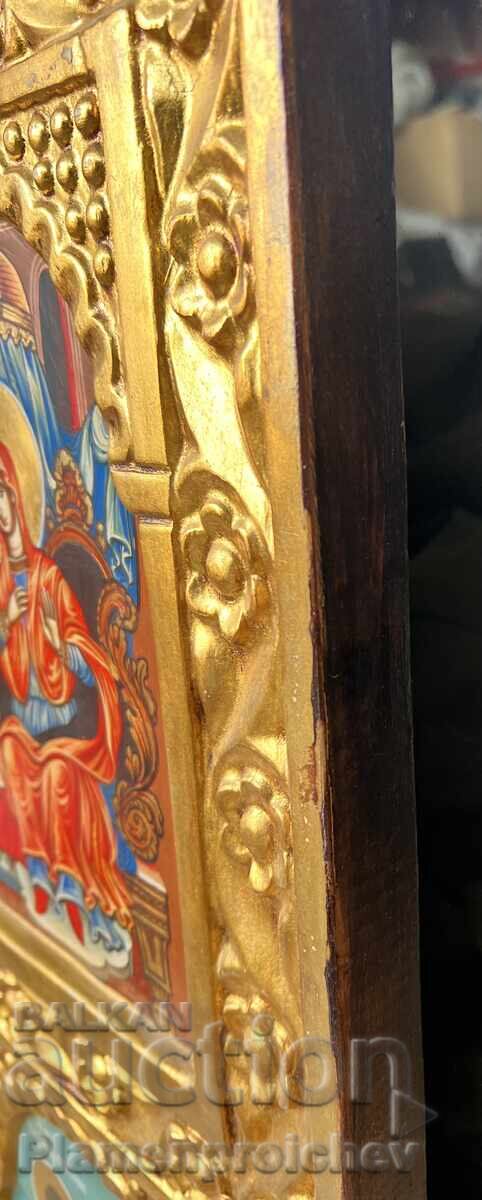 ОГРОМНА УНИКАТ ИКОНА СЪС ЗЛАТЕН ЛАВРАК МАЙСТОРСКА РАБОТА - 10