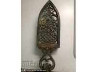 Стара поставка за ютия, слънце, пано, бронз