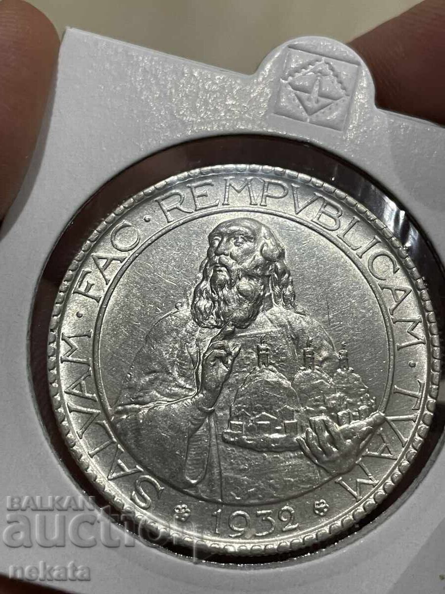 San Marino 20 lire, 1932. Rară cu preț € 125.00 | 244.48 BGN