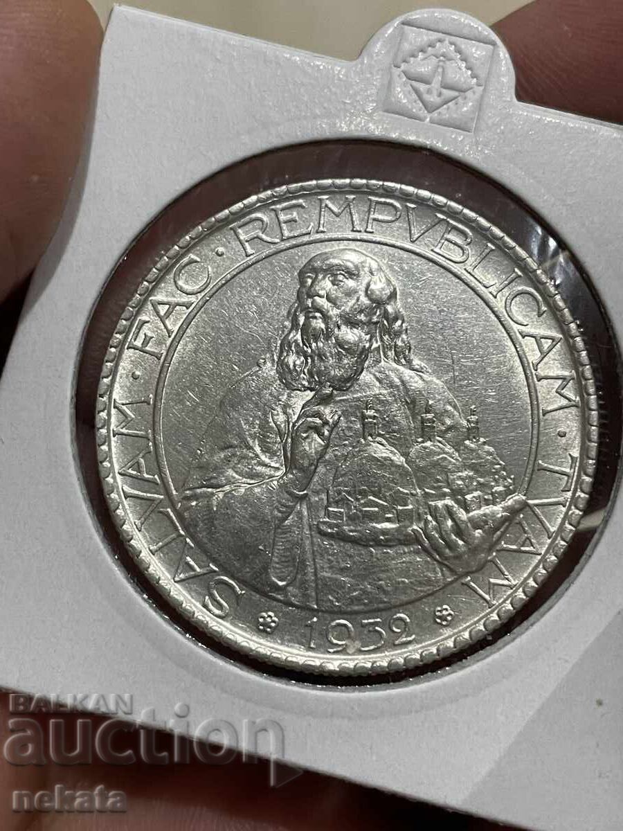 San Marino 20 lire, 1932. Rară