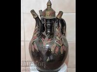 Μεγάλη γαμήλια κανάτα, μοναδικό κεραμικό, στάμνα με 3 στόμια