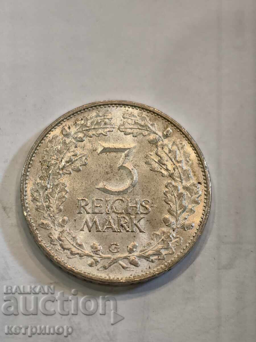 3 Stamps 1925 G Germany Silver Weimar Republic with price € 115.00 | 224.92 BGN