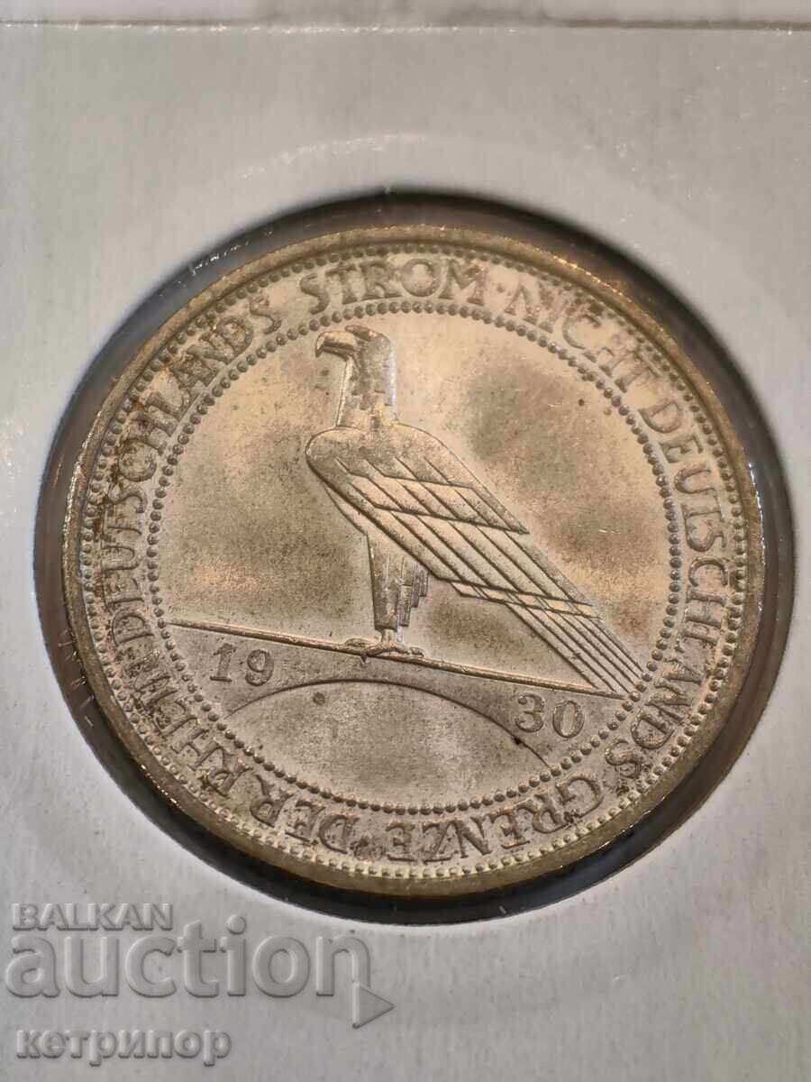 3 mărci 1930 D Germania argint Republica de la Weimar