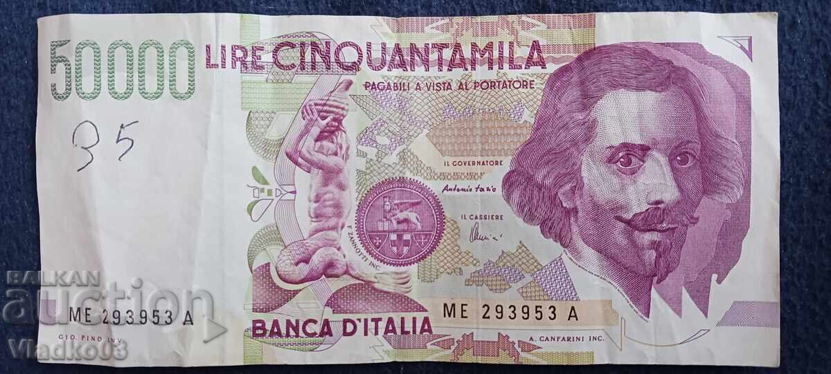 PREȚ DE TOP! Italia 50 000 lire 1992