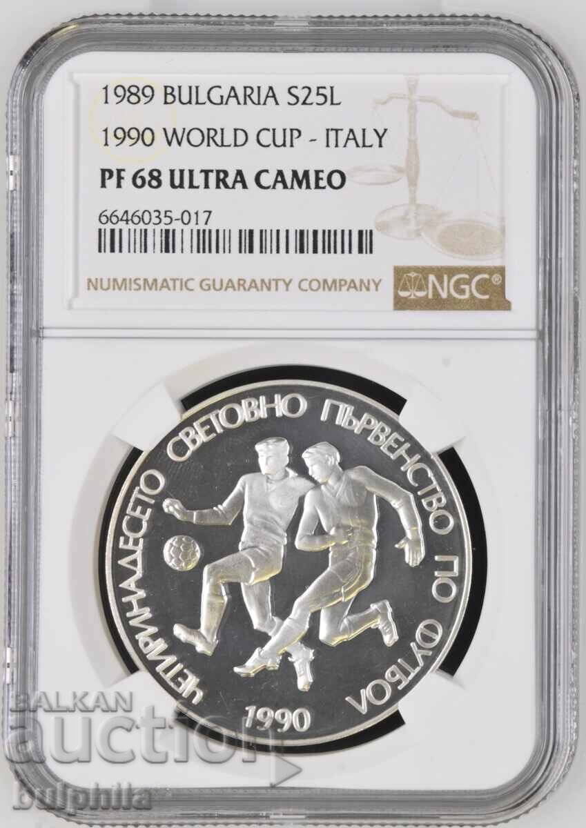 25 leva 1989 Fotbal Italia, NGC PF 68