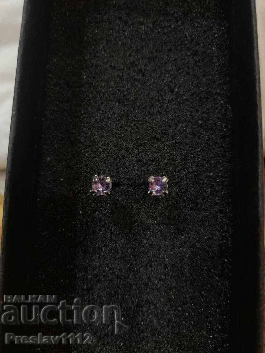 Earrings with Amethyst 3.5mm Earrings with Amethyst 3.5mm
