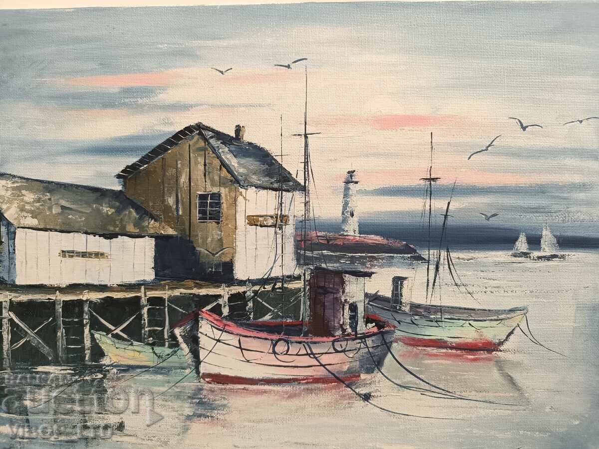 Pictură în ulei „Adăpost” + cadou o poezie de autor cu preț € 85.00 | 166.25 BGN