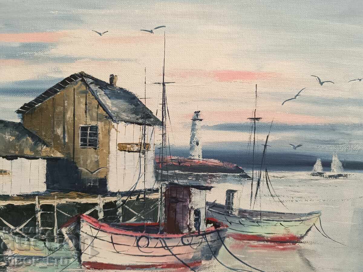 Pictură în ulei „Adăpost” + cadou o poezie de autor