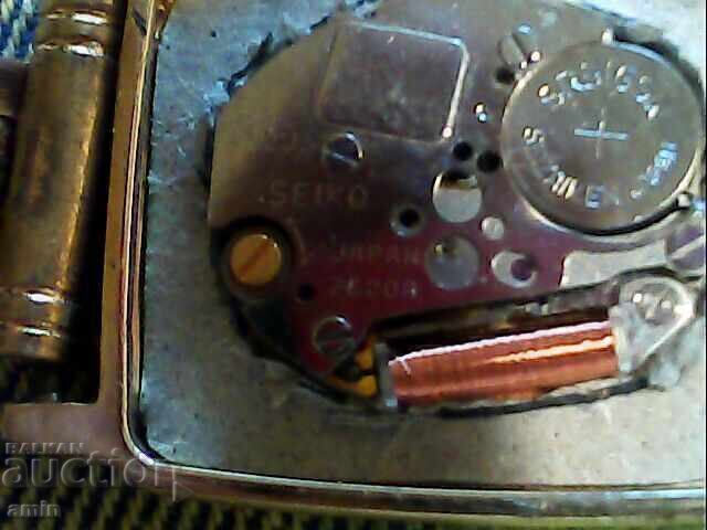 2 camere, Seiko placat cu aur vechi, funcționează, fără baterie, damasc - 5 2 camere, Seiko placat cu aur vechi, funcționează, fără baterie, damasc - 5