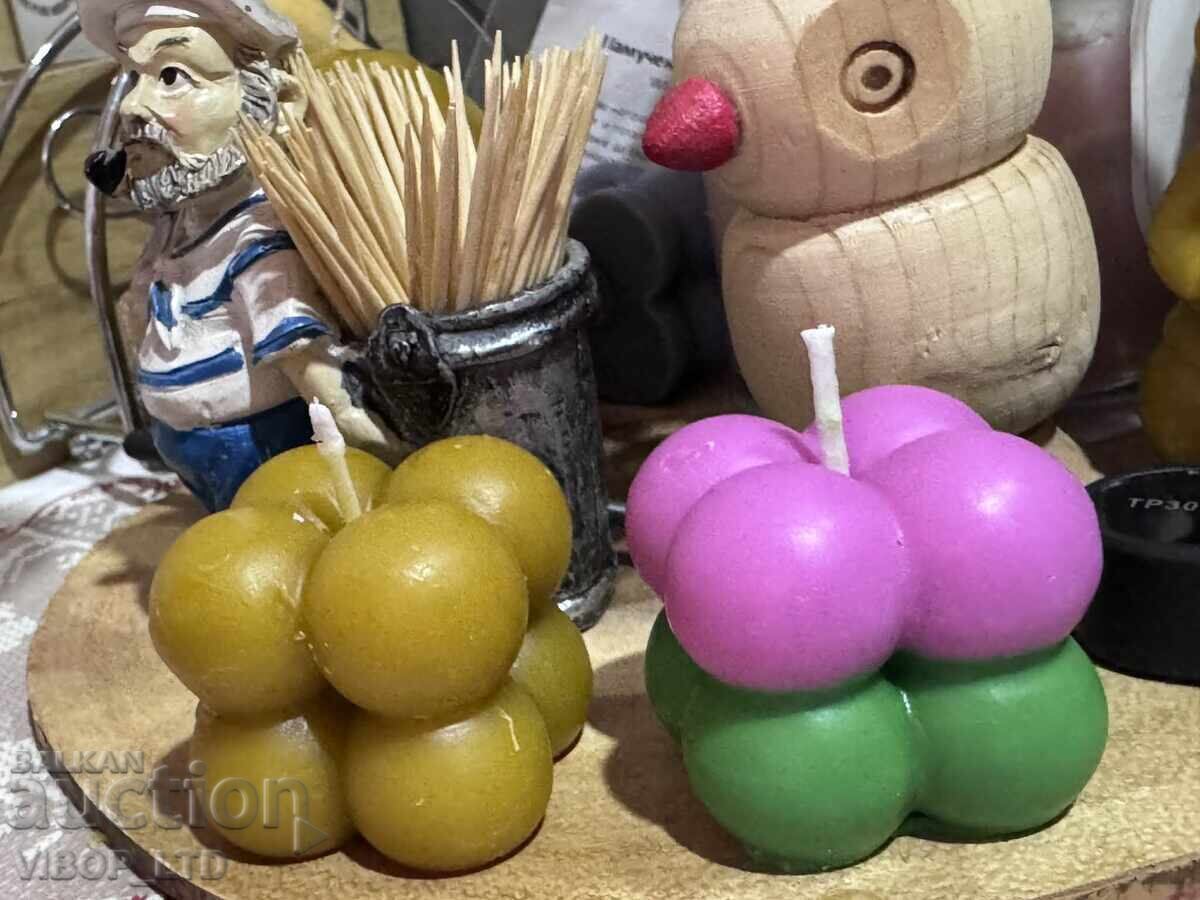 CUBE: 2 χειροποίητα κεριά από κερί μέλισσας και σόγιας