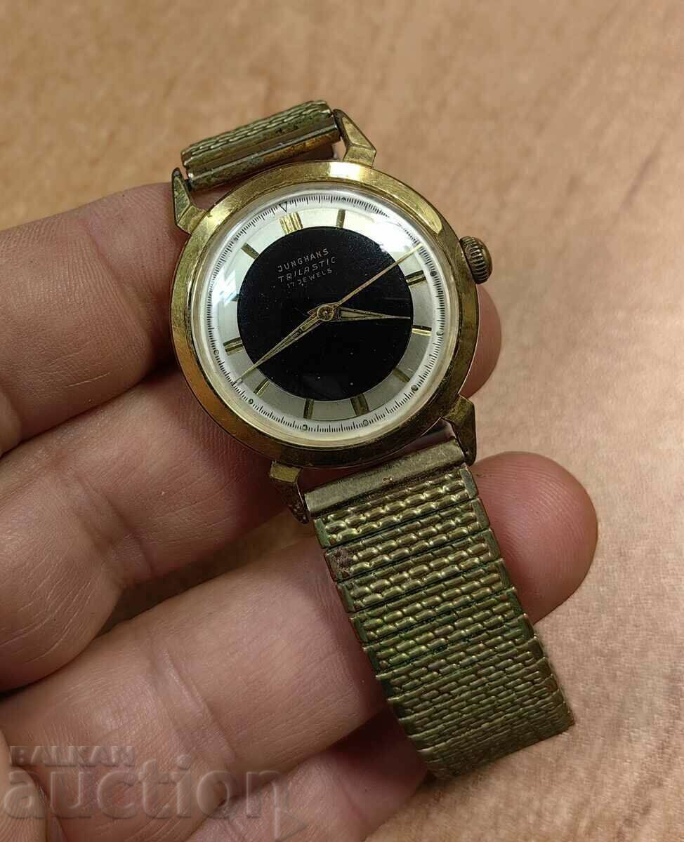 РЯДЪК JUNGHANS TRILASTIC CRAB КРАБ ПОЗЛАТЕН МЪЖКИ ЧАСОВНИК с цена € 35.00 | 68.45 лв.