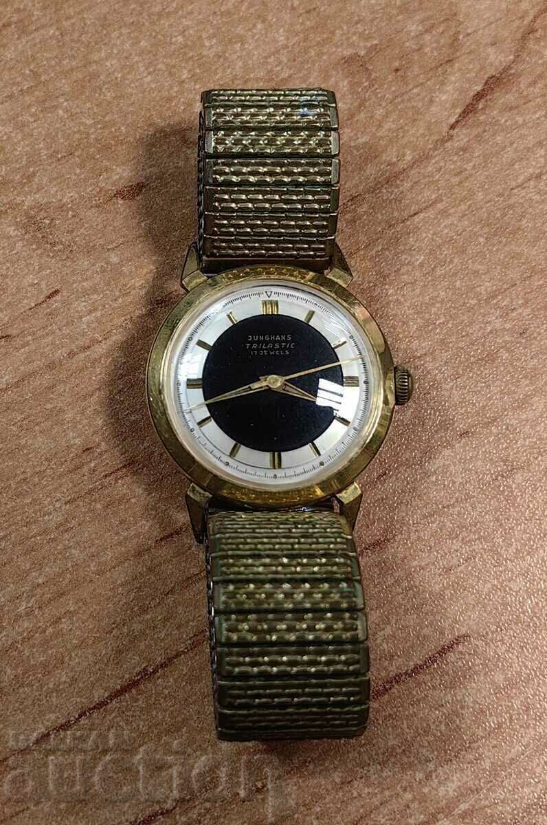 РЯДЪК JUNGHANS TRILASTIC CRAB КРАБ ПОЗЛАТЕН МЪЖКИ ЧАСОВНИК