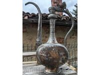 1.595 KG OLD LARGE MASSIVE COPPER IBRIK WITH RICH ENGRAVINGS HEALTH