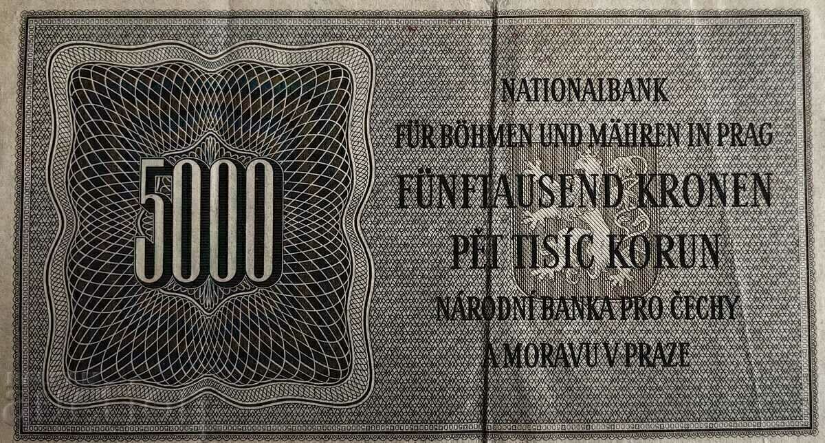 1944 5000 KRON OCUPAȚIE GERMANĂ BOHEMIA MORAVIA cu preț € 25.00 | 48.90 BGN