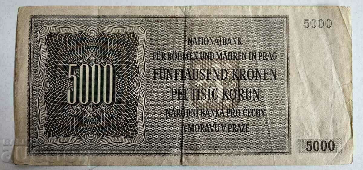 Livrarea 1944 5000 KRON OCUPAȚIE GERMANĂ BOHEMIA MORAVIA