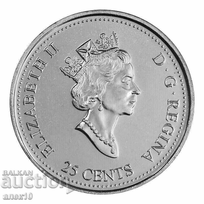 Канада  25  цент   1999 с цена € 1.00 | 1.96 лв.