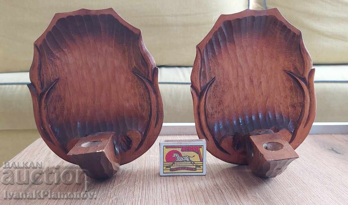 Χειροποίητα ξυλόγλυπτα κηροπήγια τοίχου Νορβηγίας σε τιμή ευκαιρίας - 7