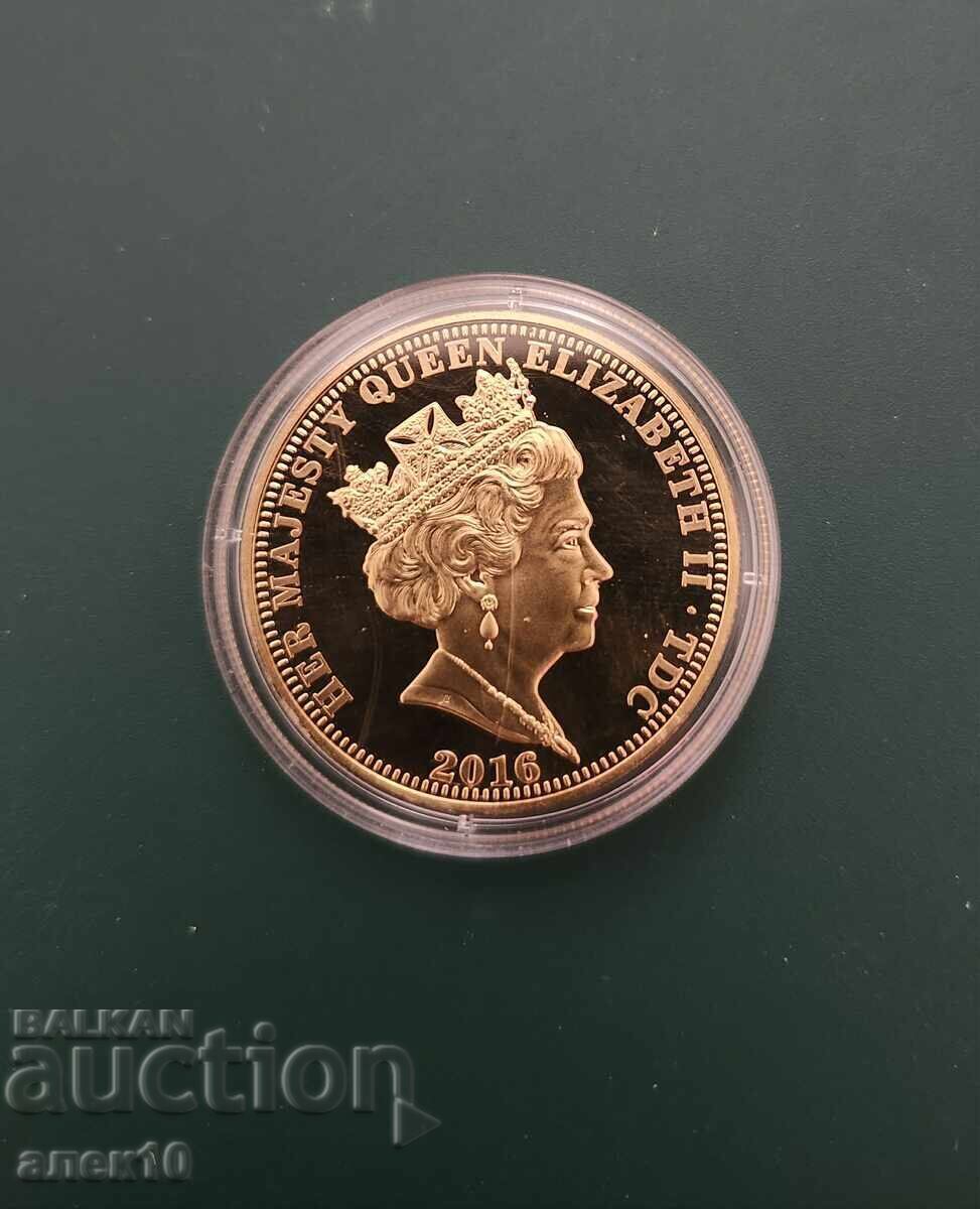 Tristan da Cunha 1 coroană 2016 cu preț € 22.00 | 43.03 BGN