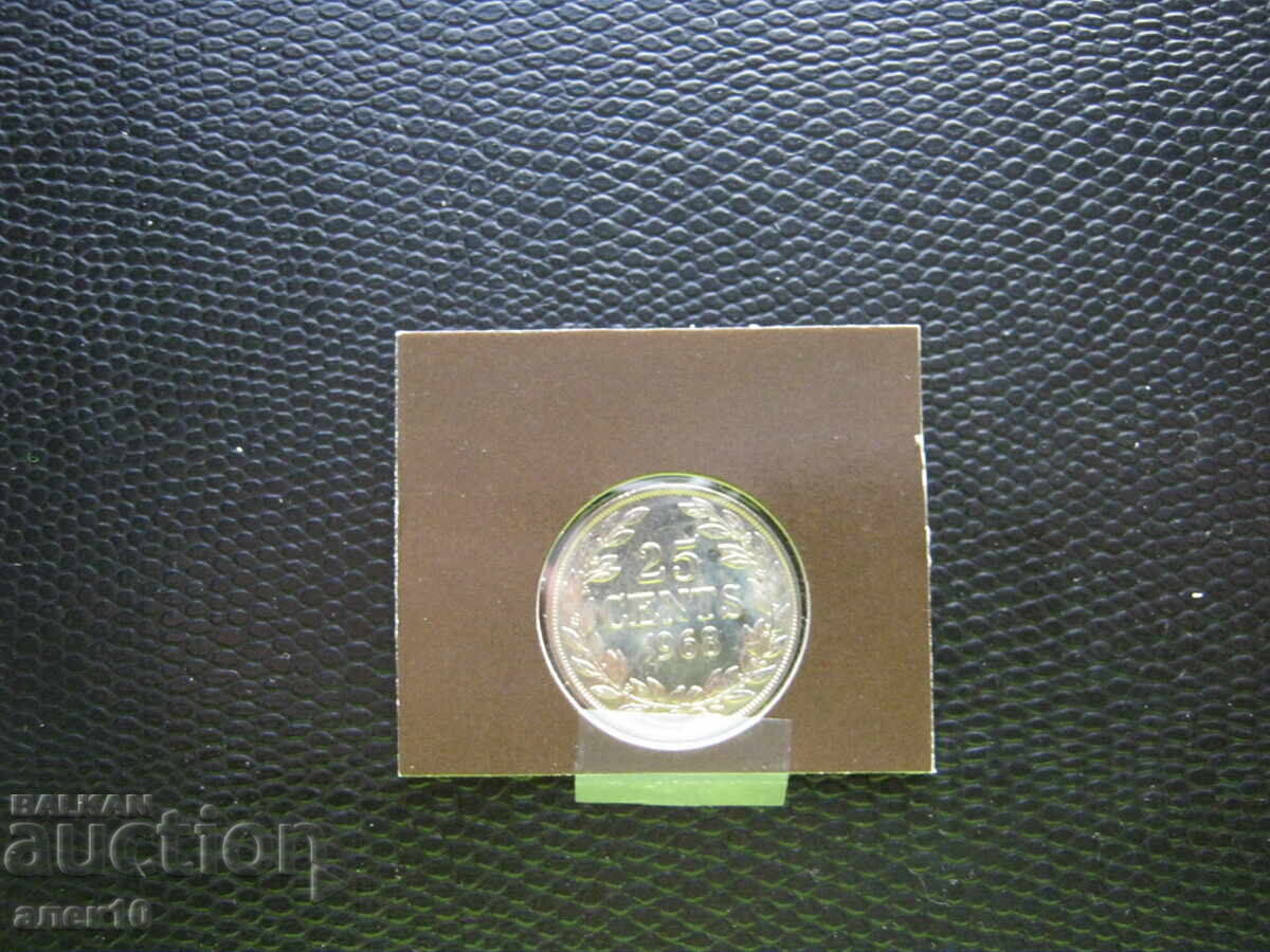 Liberia 25 cenți 1968 d cu preț € 1.80 | 3.52 BGN