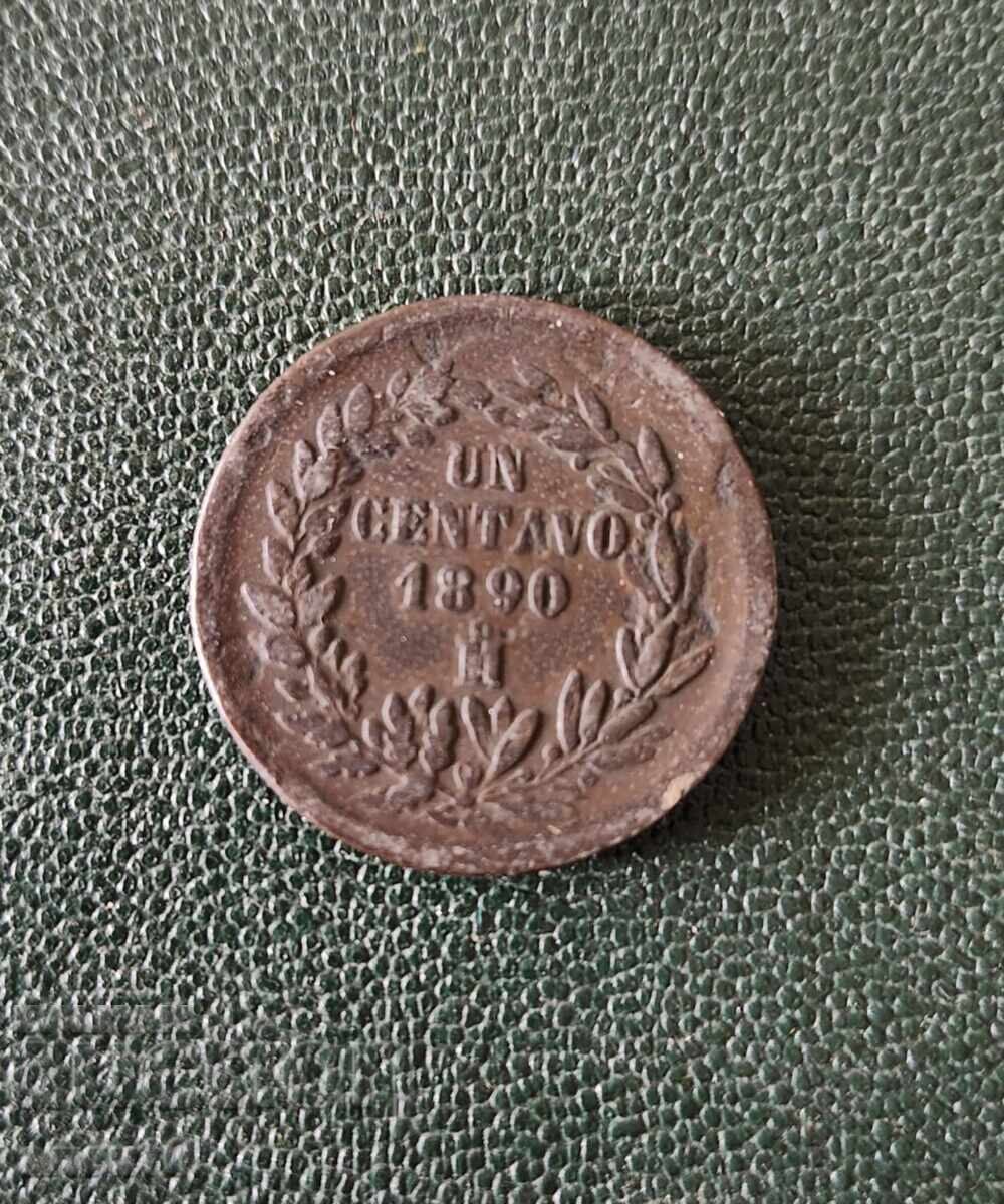 Мексико  1  сентавос   1890    а