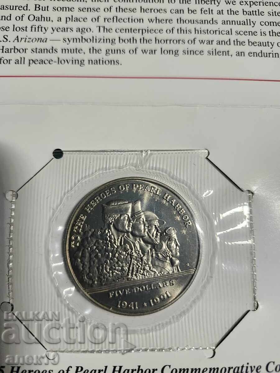 Δημοπρασία Νησιά Μάρσαλ 5 δολάριο 1991