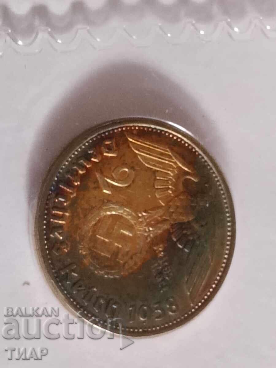 2 Reichsmarks Germany 1938 - 5