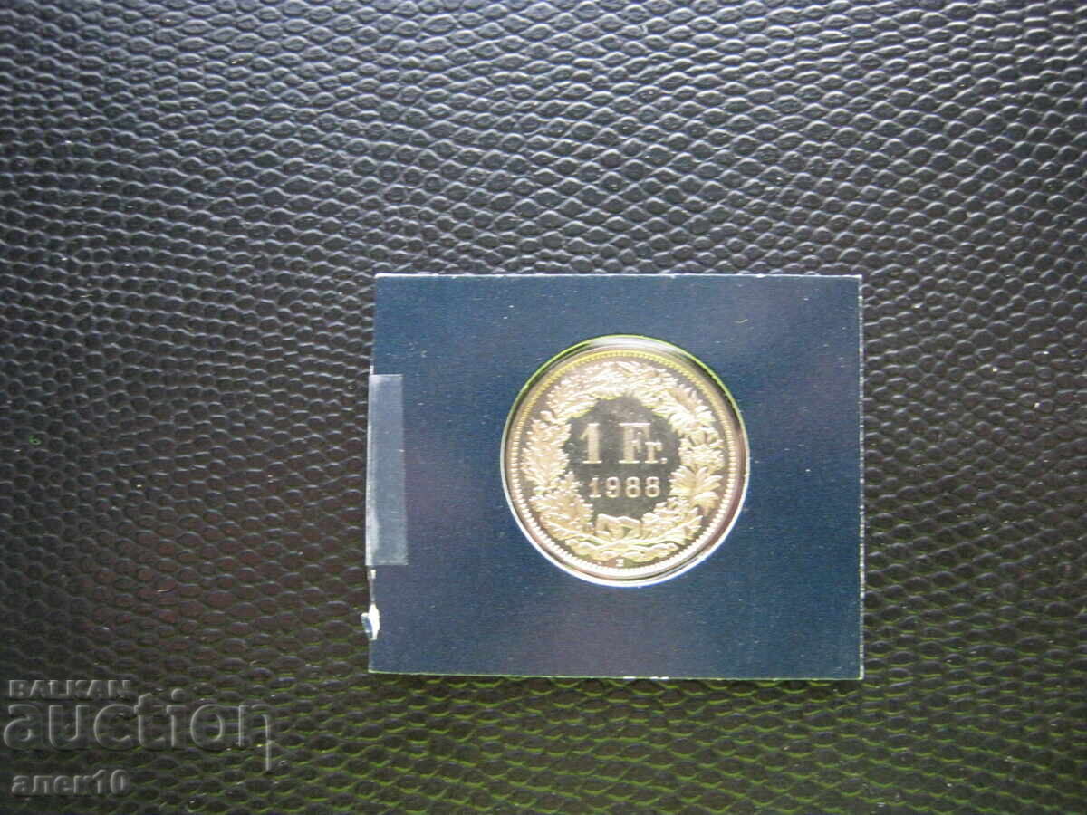 Elveția 1 franc 1988 proof d cu preț € 2.65 | 5.18 BGN
