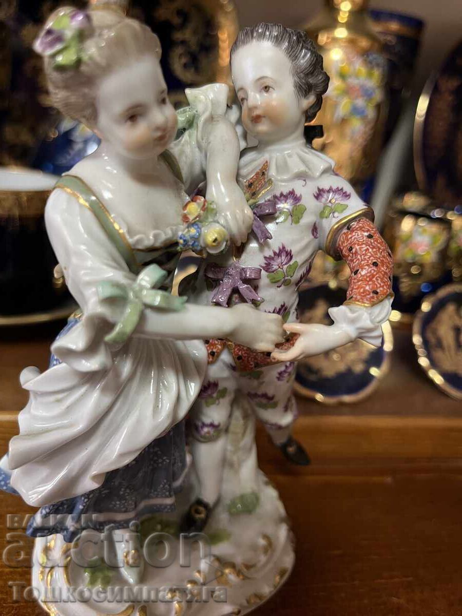 Стар Meissen-Танцуваща двойка по August Ringler - 6