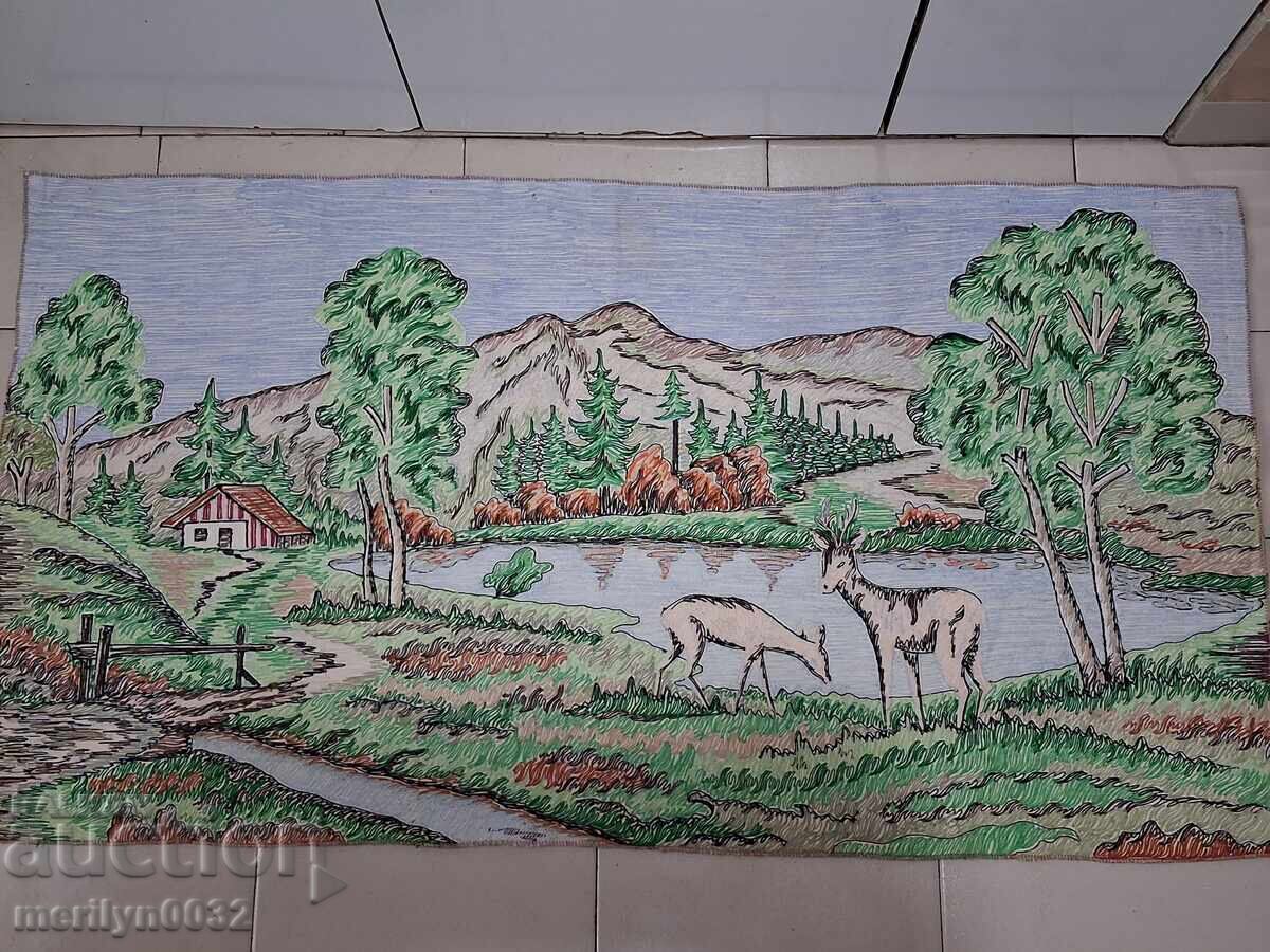 Licitație Covor vechi de perete de pluș, covor, panou, poză covor