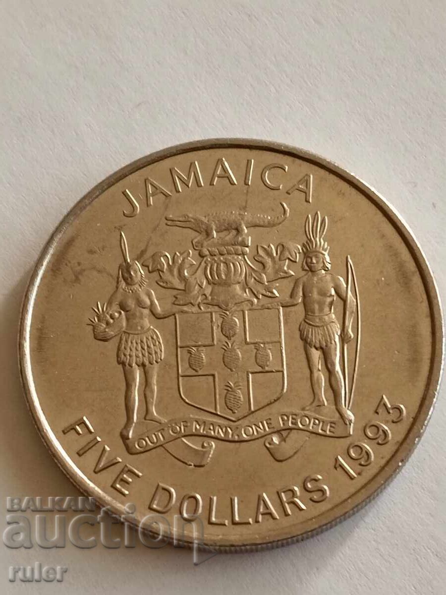 Jamaica 5 dollars 1993 with price € 12.00 | 23.47 BGN