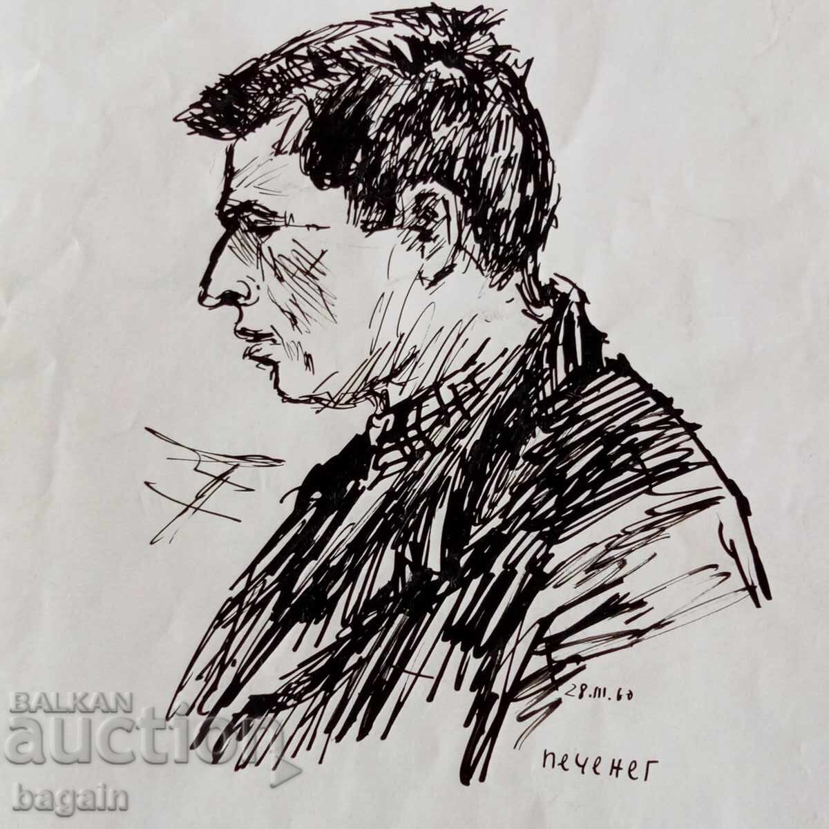 Graphics, drawing, ink. Bulgarian author