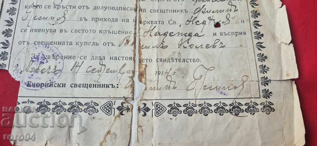 СТАР ДОКУМЕНТ - ЦАРСТВО БЪЛГАРИЯ - 5