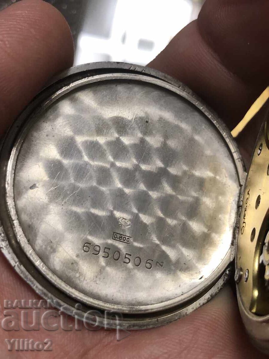 Ασημένιο ρολόι τσέπης Omega - 6