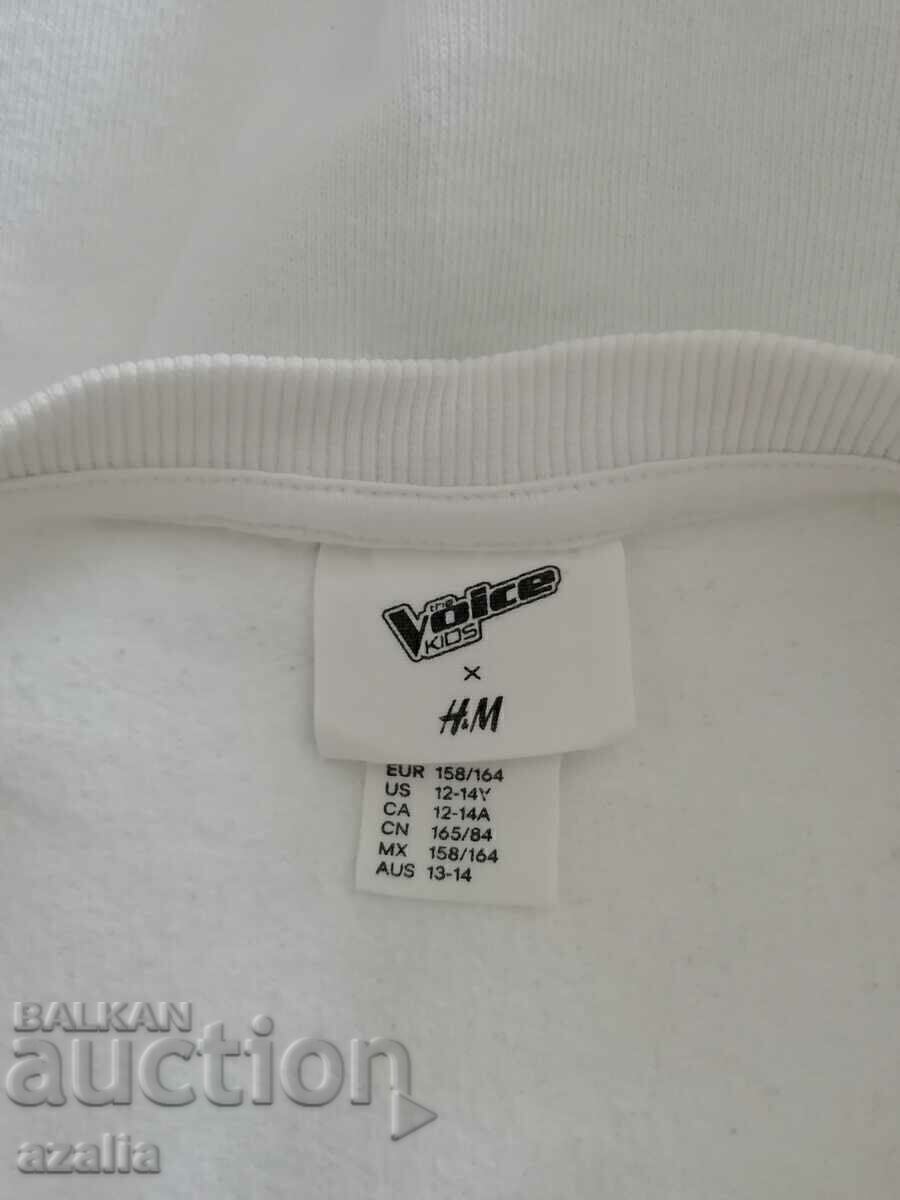 Δημοπρασία Παιδική λευκή μπλούζα H&M Voice, 100% βαμβάκι
