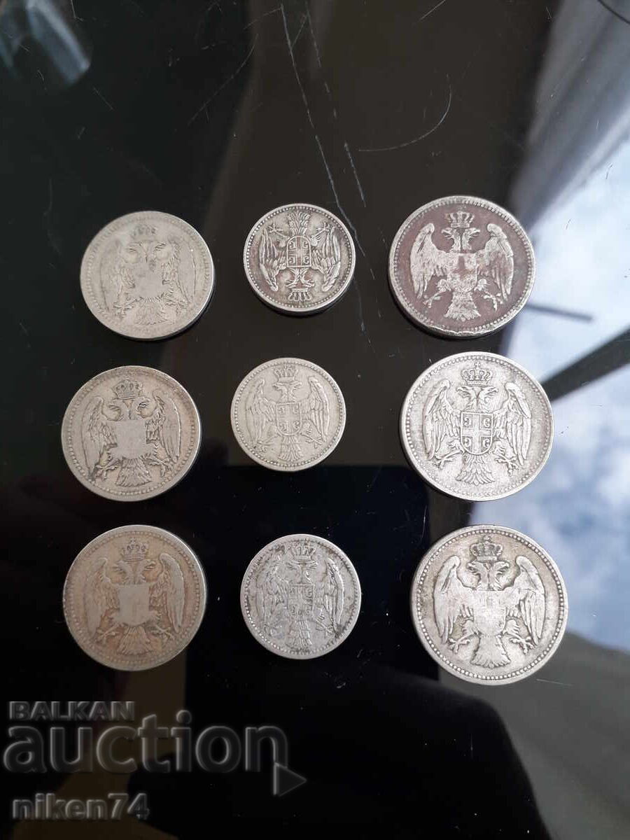 Lot ot 9 moneti stara Sŭrbiya με τιμή € 0.01 | 0.02 BGN
