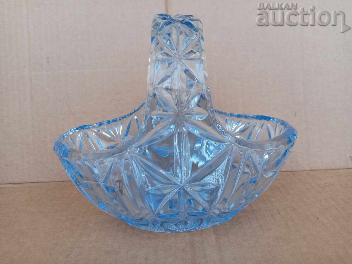 Licitație coșuleț vintage din sticlă pentru ouă de Paște anii '50