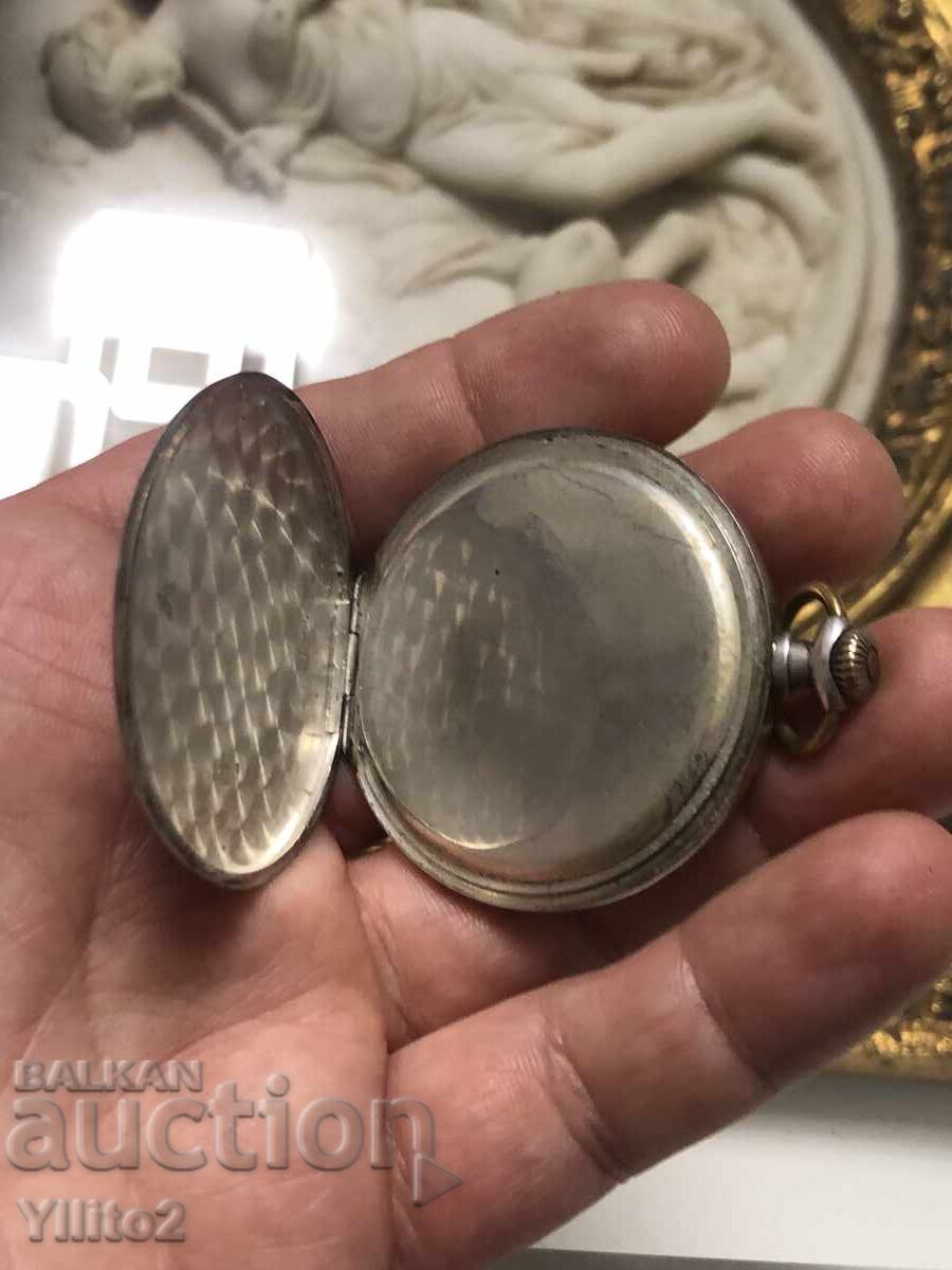 Сребърен джобен часовник Alpina - 6