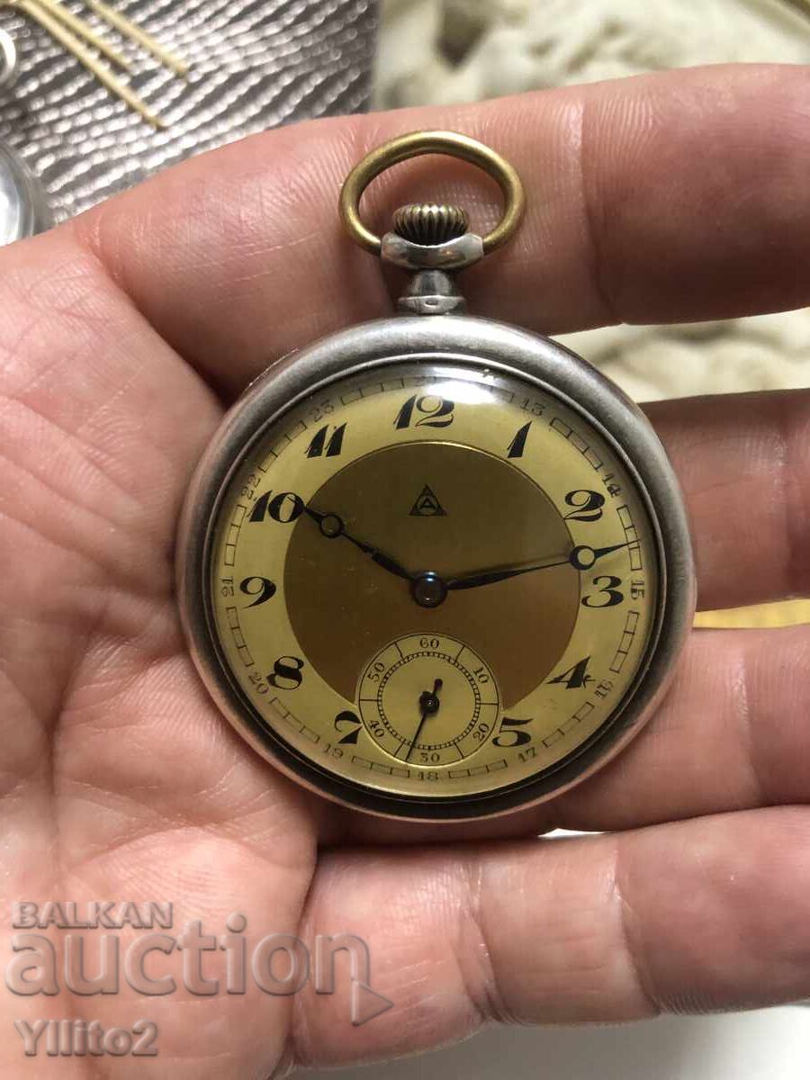 Сребърен джобен часовник Alpina - 7